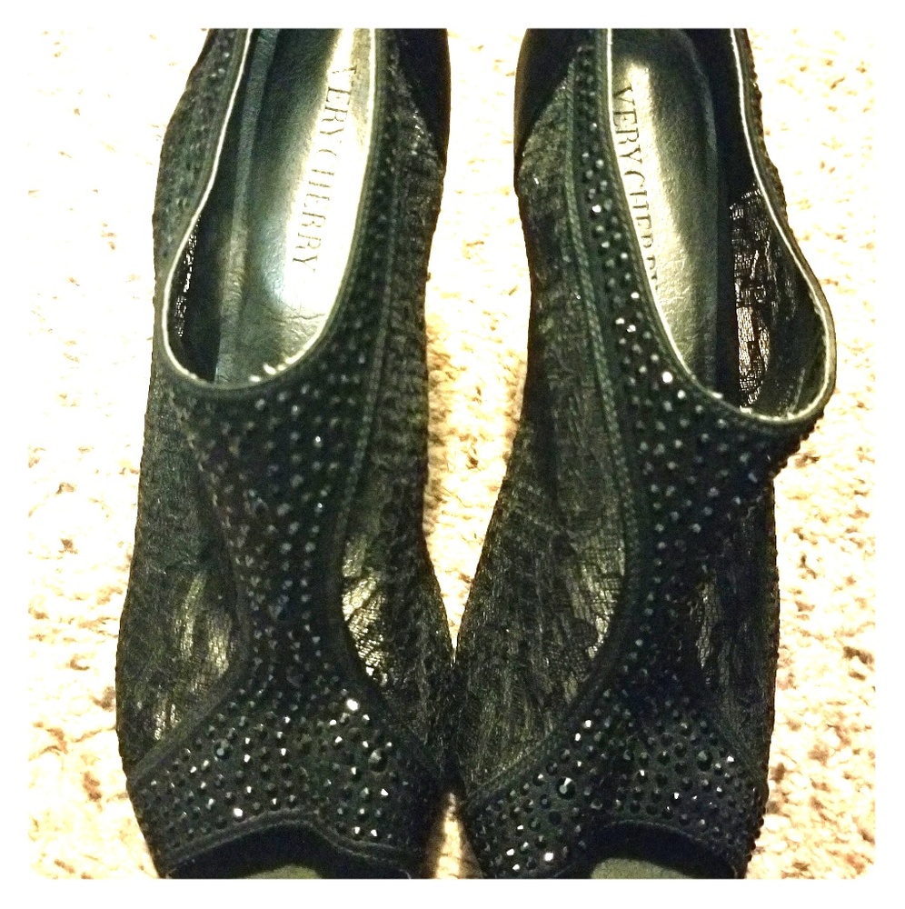 Black Lace High Heels